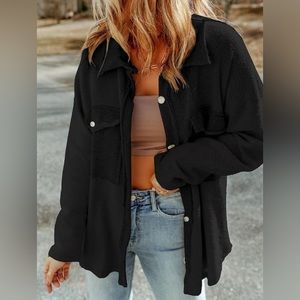 Flap pocket drop shoulder jacket